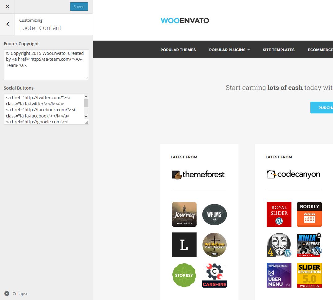 WooEnvato - Customize - Footer